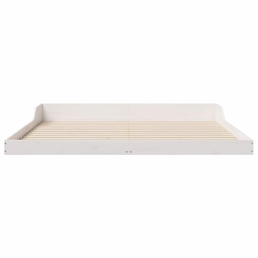 Bettrahmen Weiß 180 x 220 cm Massives Kiefernholz