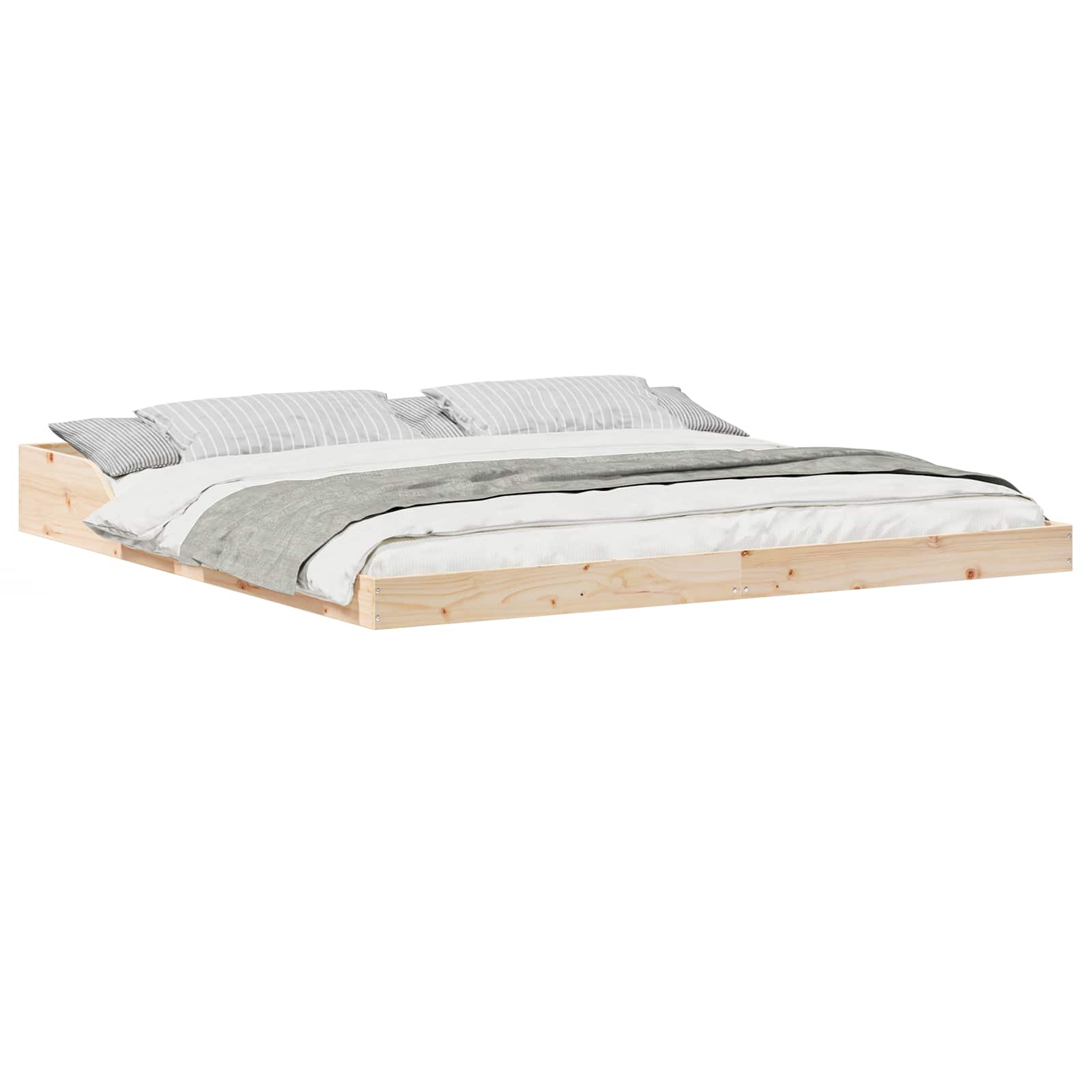 Bettrahmen Braun 200 x 220 cm Massives Kiefernholz