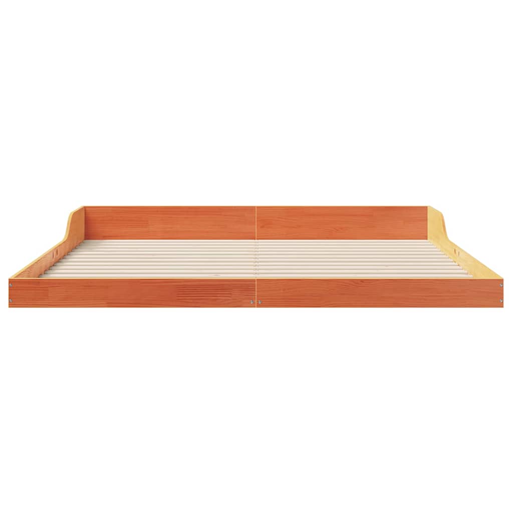 Bettrahmen Wachsbraun 200 x 220 cm Massives Kiefernholz