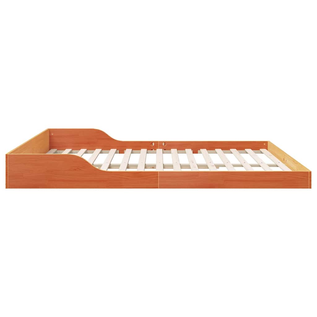 Bettrahmen Wachsbraun 200 x 220 cm Massives Kiefernholz