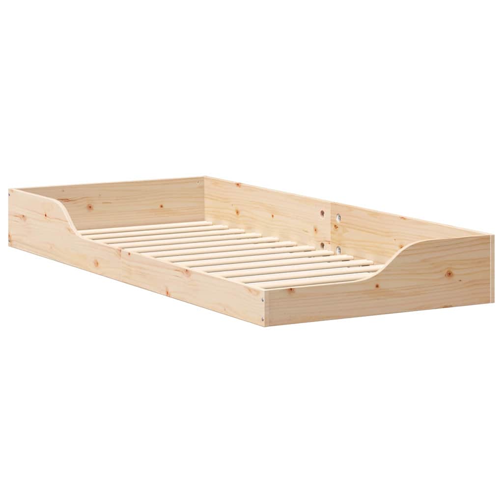 Bettrahmen Braun 90 x 210 cm Massives Kiefernholz