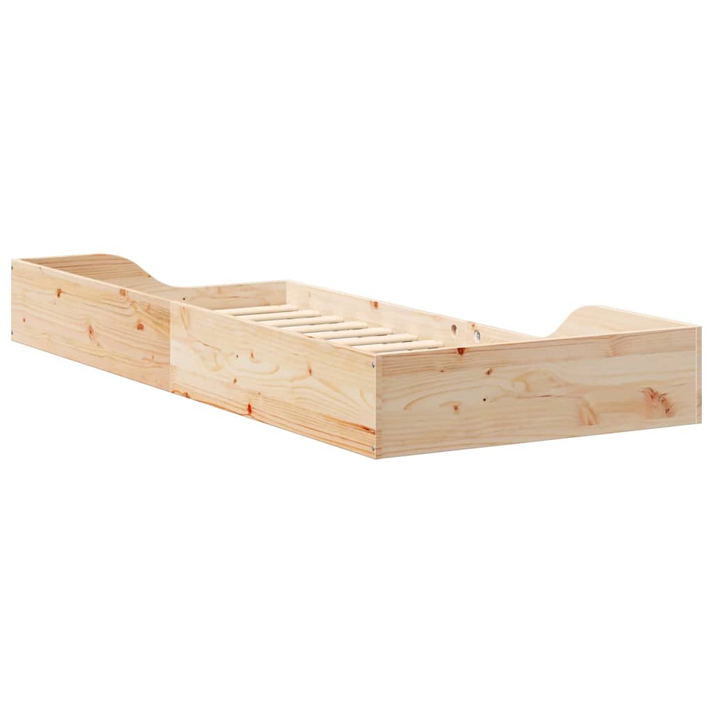 Bettrahmen Braun 100 x 210 cm Massives Kiefernholz