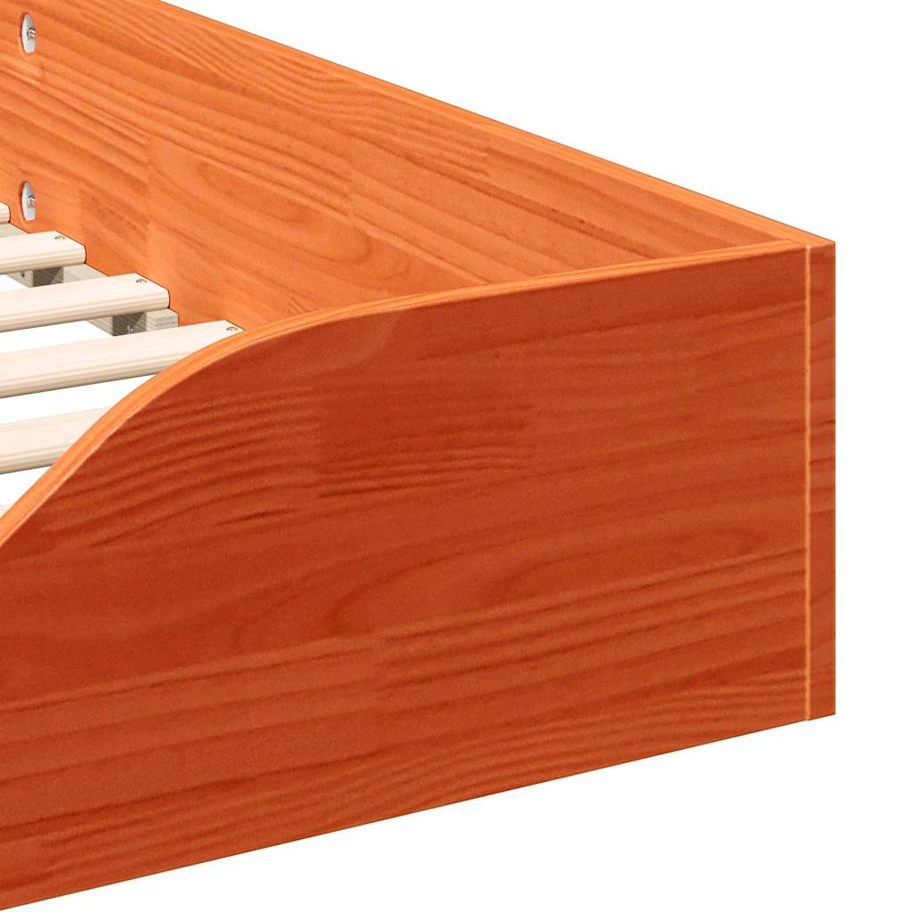Bettrahmen Wachsbraun 100 x 210 cm Massives Kiefernholz
