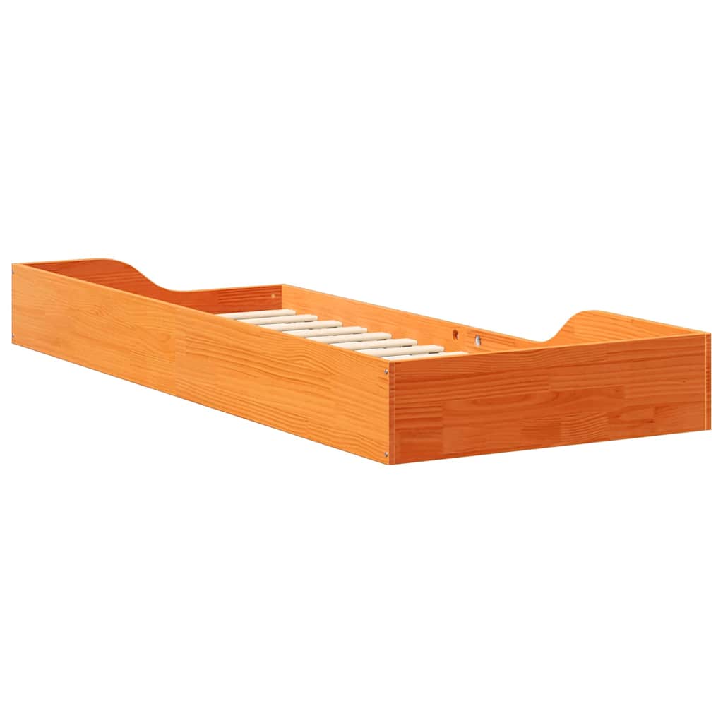 Bettrahmen Wachsbraun 80 x 220 cm Massives Kiefernholz