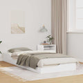 Bettrahmen Weiß 90 x 220 cm Massives Kiefernholz