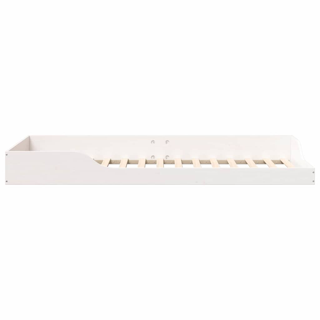 Bettrahmen Weiß 90 x 220 cm Massives Kiefernholz