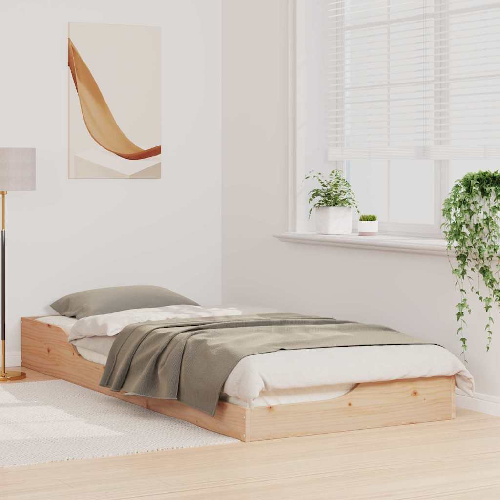 Bettrahmen Braun 100 x 220 cm Massives Kiefernholz