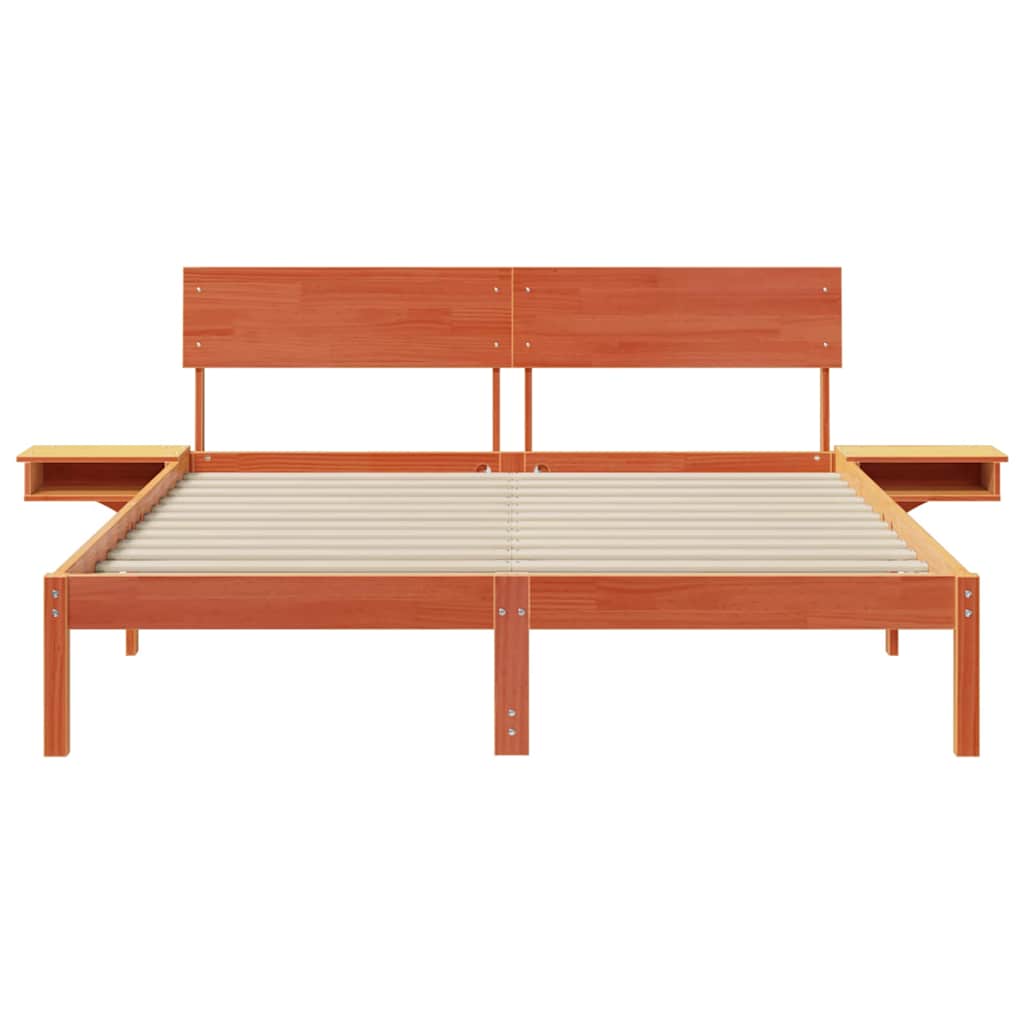 Bettrahmen Wachsbraun 150 x 200 cm Massives Kiefernholz