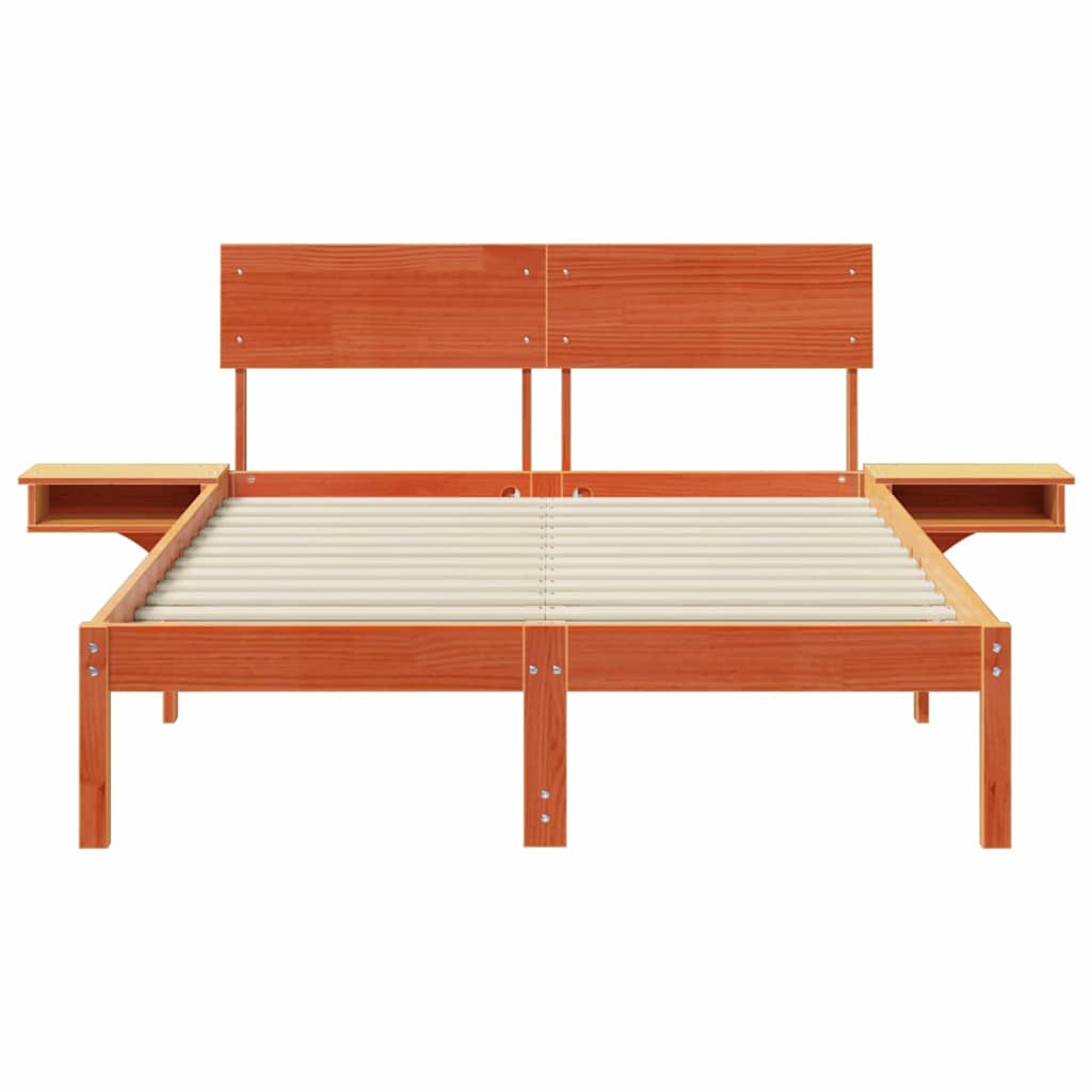 Bettrahmen Wachsbraun 140 x 200 cm Massives Kiefernholz