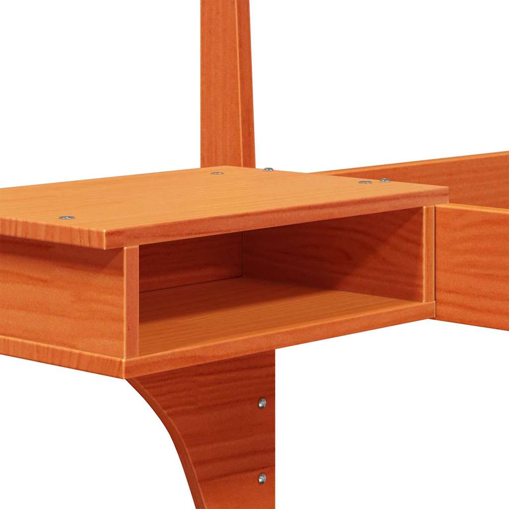 Bettrahmen Wachsbraun 135 x 190 cm Massives Kiefernholz