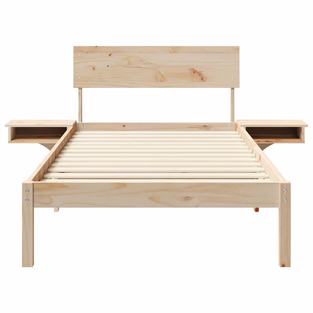 Bettrahmen mit Kopfteil Braun 100 x 200 cm Massives Kiefernholz
