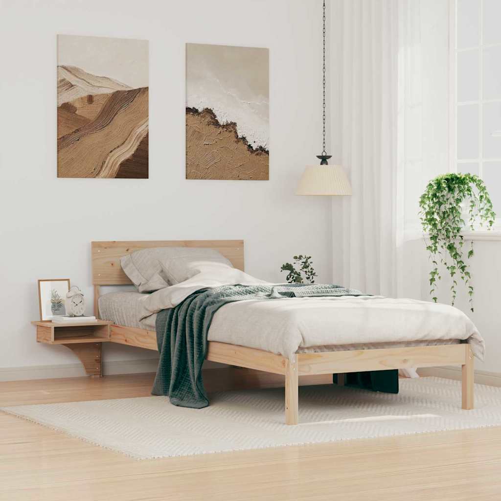 Bettrahmen mit Kopfteil Braun 80 x 200 cm Massives Kiefernholz