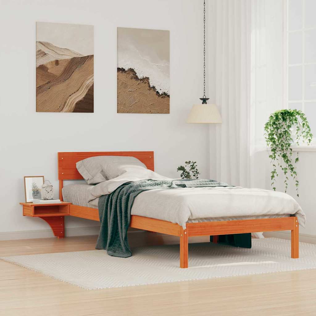 Bettrahmen Wachsbraun 80 x 200 cm Massives Kiefernholz