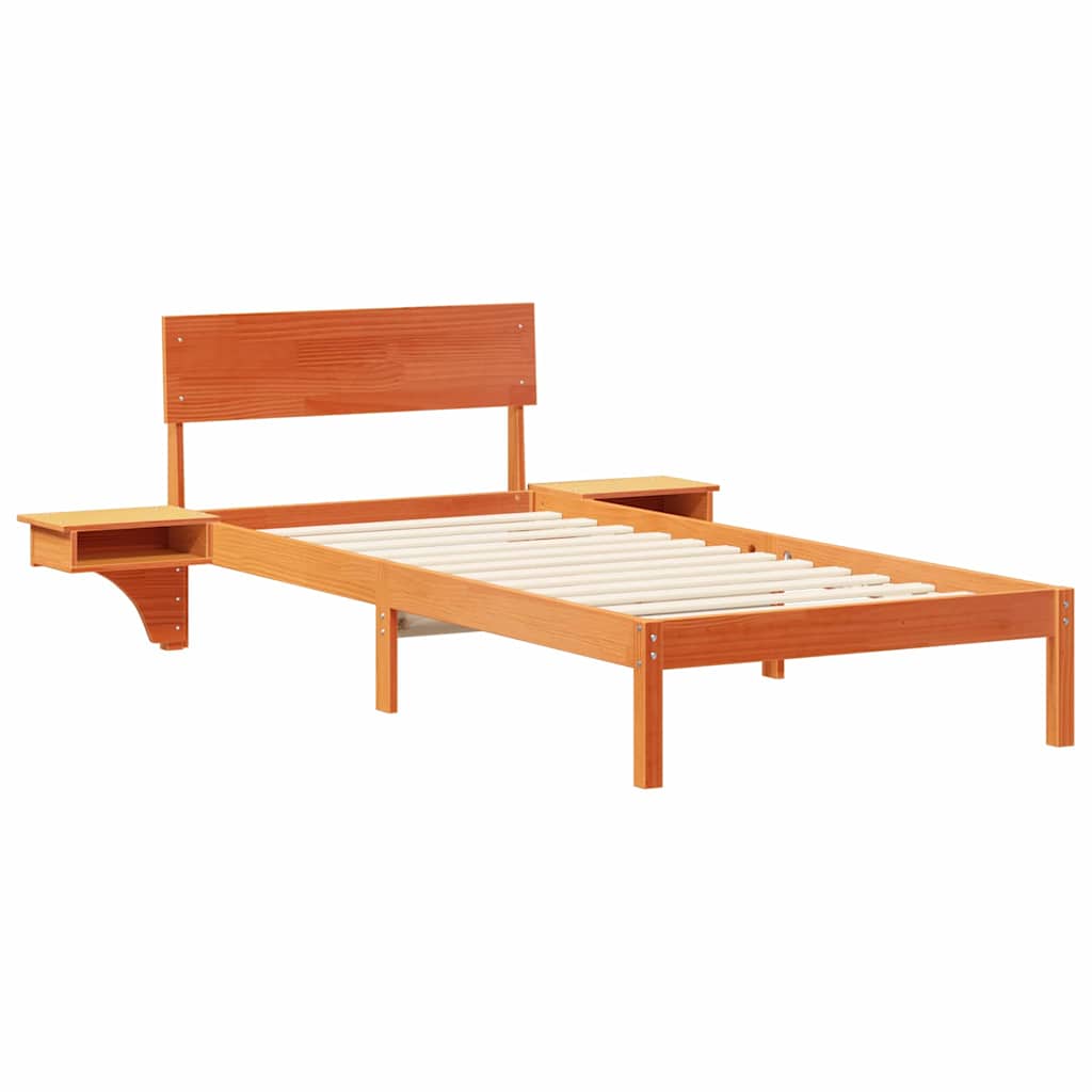 Bettrahmen Wachsbraun 90 x 190 cm Massives Kiefernholz