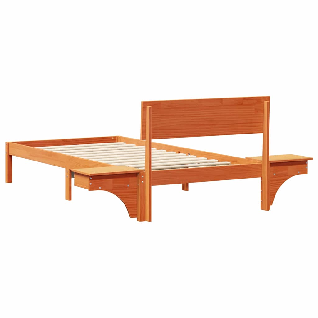 Bettrahmen Wachsbraun 90 x 190 cm Massives Kiefernholz