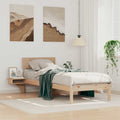 Bettrahmen mit Kopfteil Braun 75 x 190 cm Massives Kiefernholz