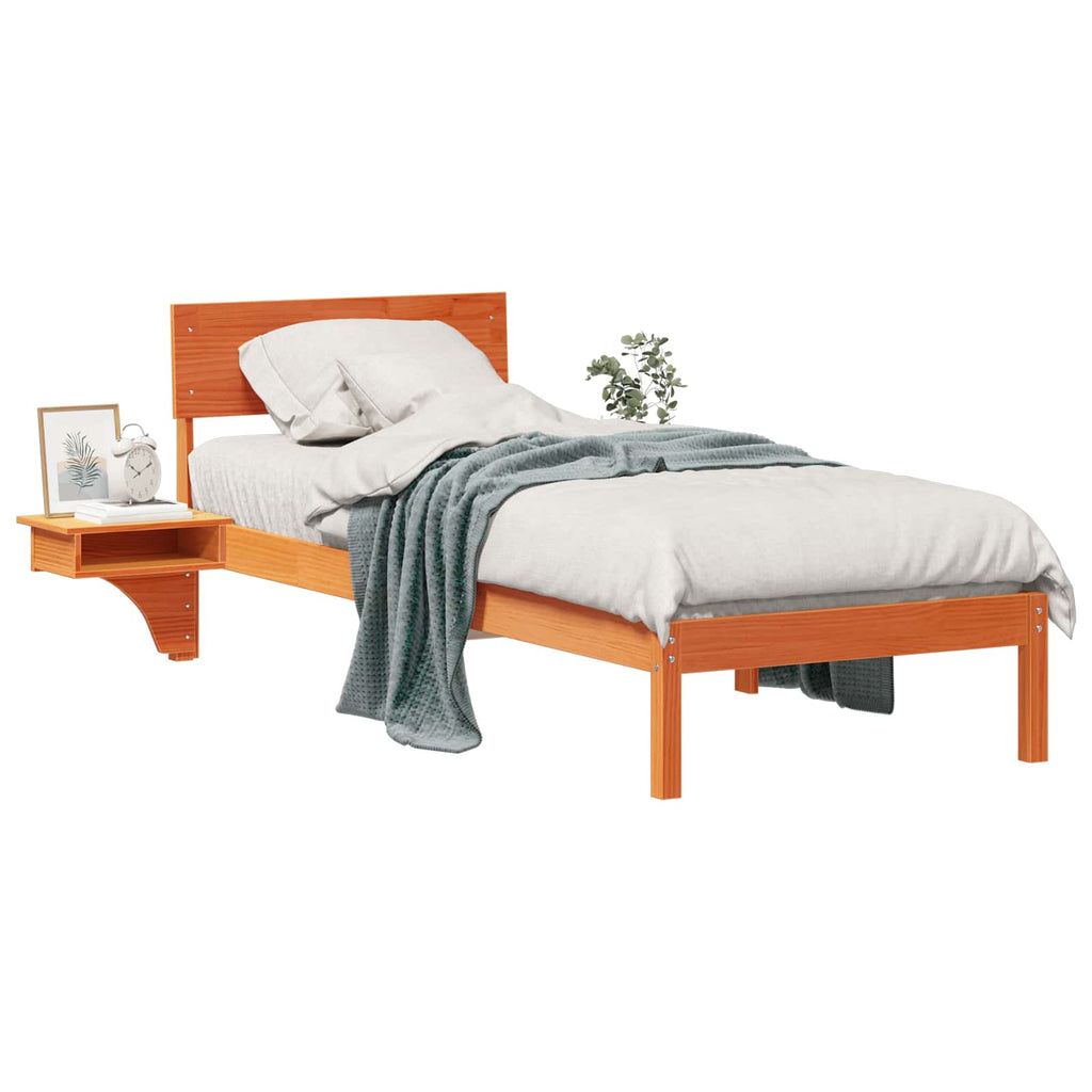 Bettrahmen Wachsbraun 75 x 190 cm Massives Kiefernholz