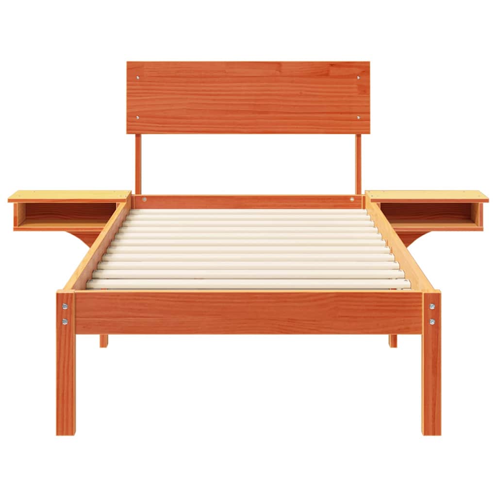 Bettrahmen Wachsbraun 75 x 190 cm Massives Kiefernholz