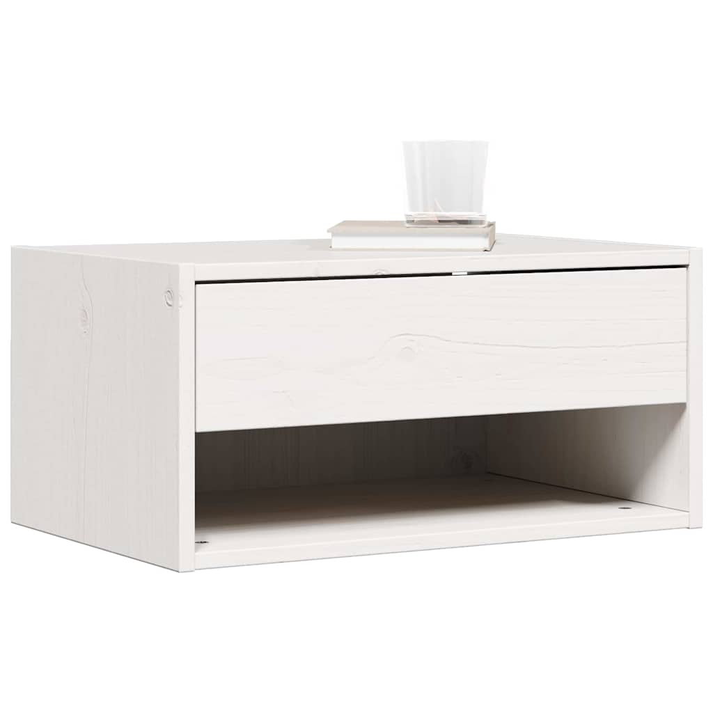 Nachttisch 2 pcs Weiß 50 x 32,5 x 24 cm Massivholz Kiefer