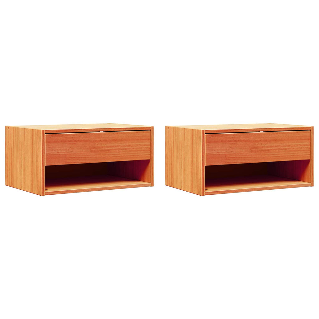 Nachttisch 2 pcs Wachsbraun 50 x 32,5 x 24 cm Massivholz Kiefer