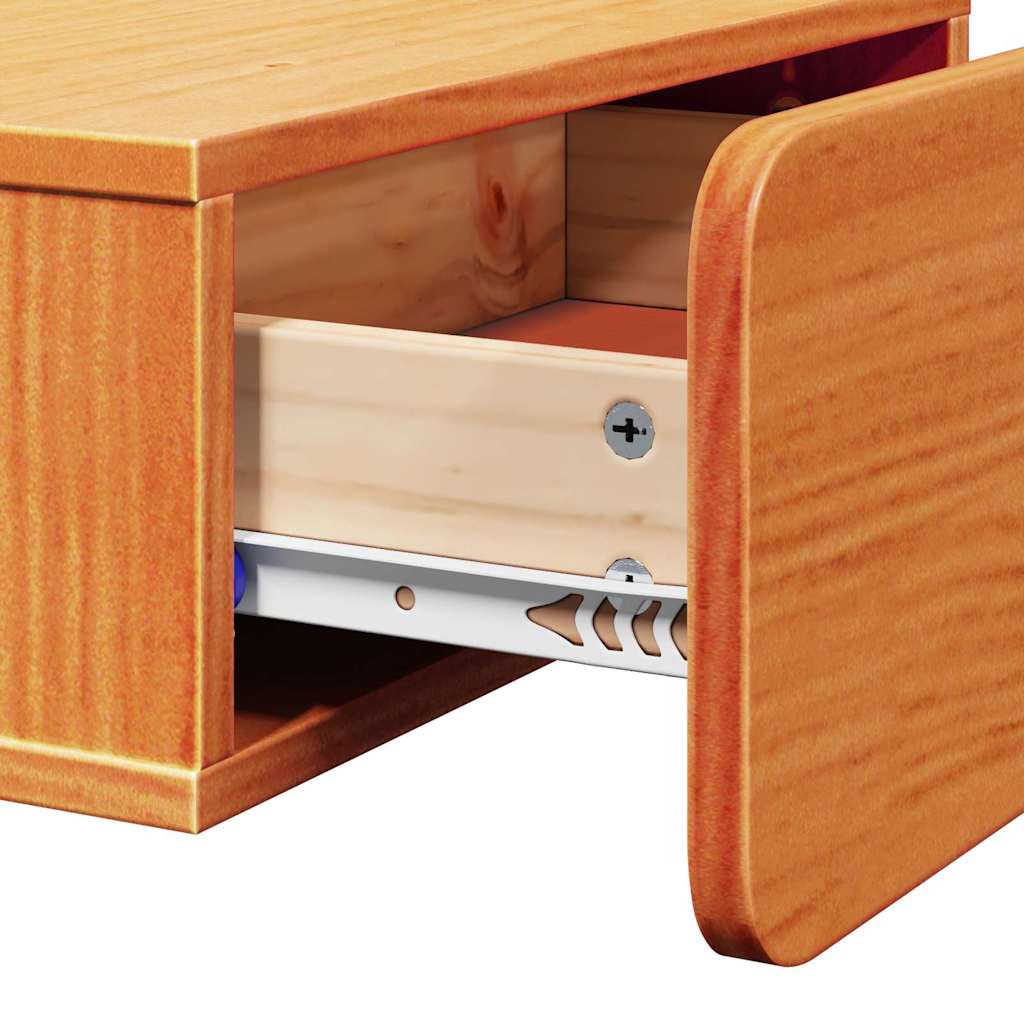 Nachttisch 2 pcs Wachsbraun 44 x 32,5 x 40 cm Massivholz Kiefer