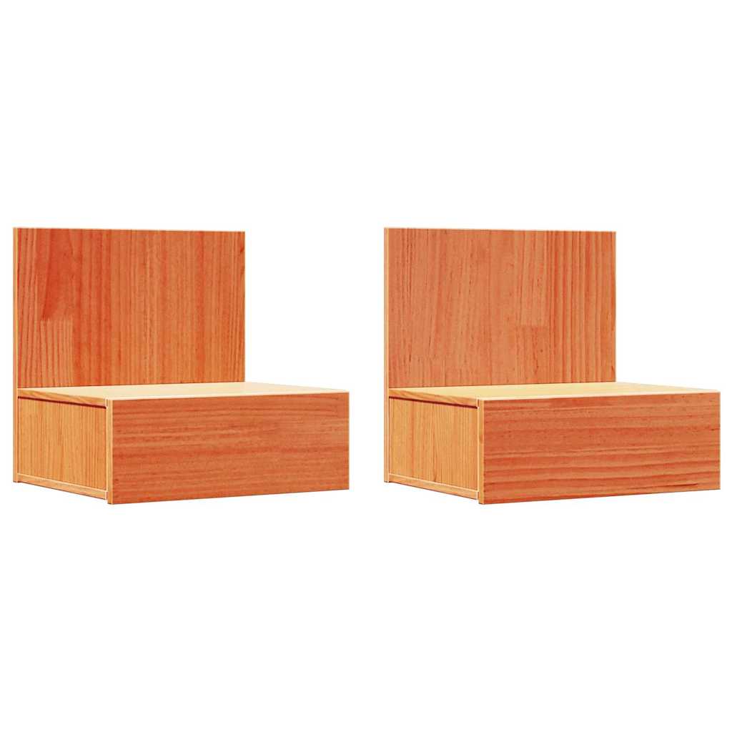Nachttisch 2 pcs Wachsbraun 42 x 32,5 x 40 cm Massivholz Kiefer
