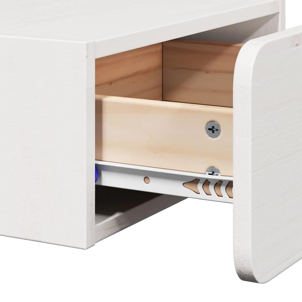 Nachttisch 2 pcs Weiß 39 x 34 x 16,5 cm Massivholz Kiefer