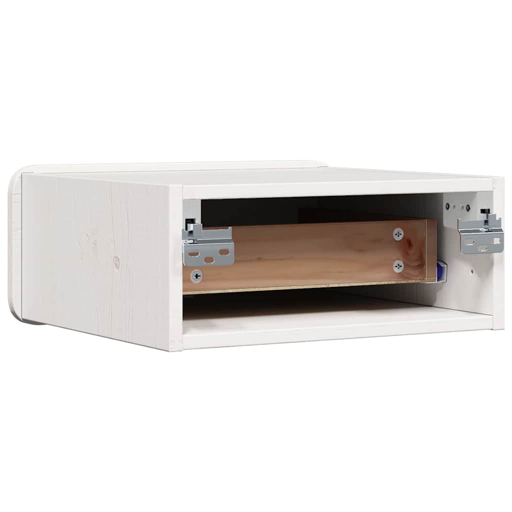 Nachttisch 2 pcs Weiß 39 x 34 x 16,5 cm Massivholz Kiefer