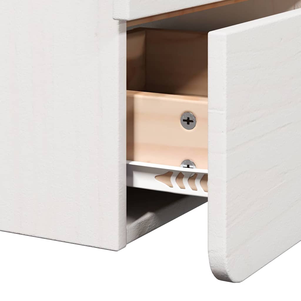 Nachttisch 2 pcs Weiß 39 x 34 x 33 cm Massivholz Kiefer
