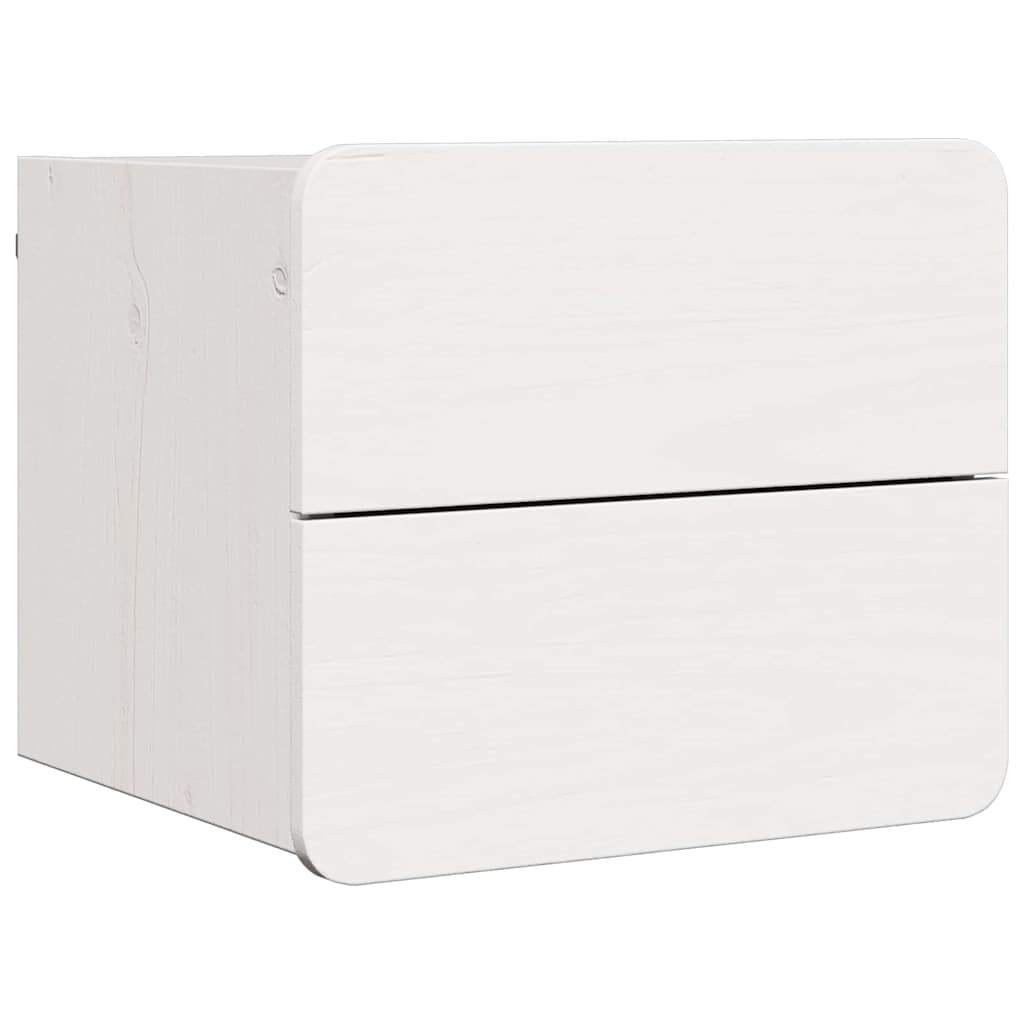 Nachttisch 2 pcs Weiß 39 x 34 x 33 cm Massivholz Kiefer