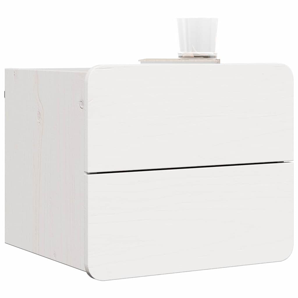 Nachttisch 2 pcs Weiß 39 x 34 x 33 cm Massivholz Kiefer