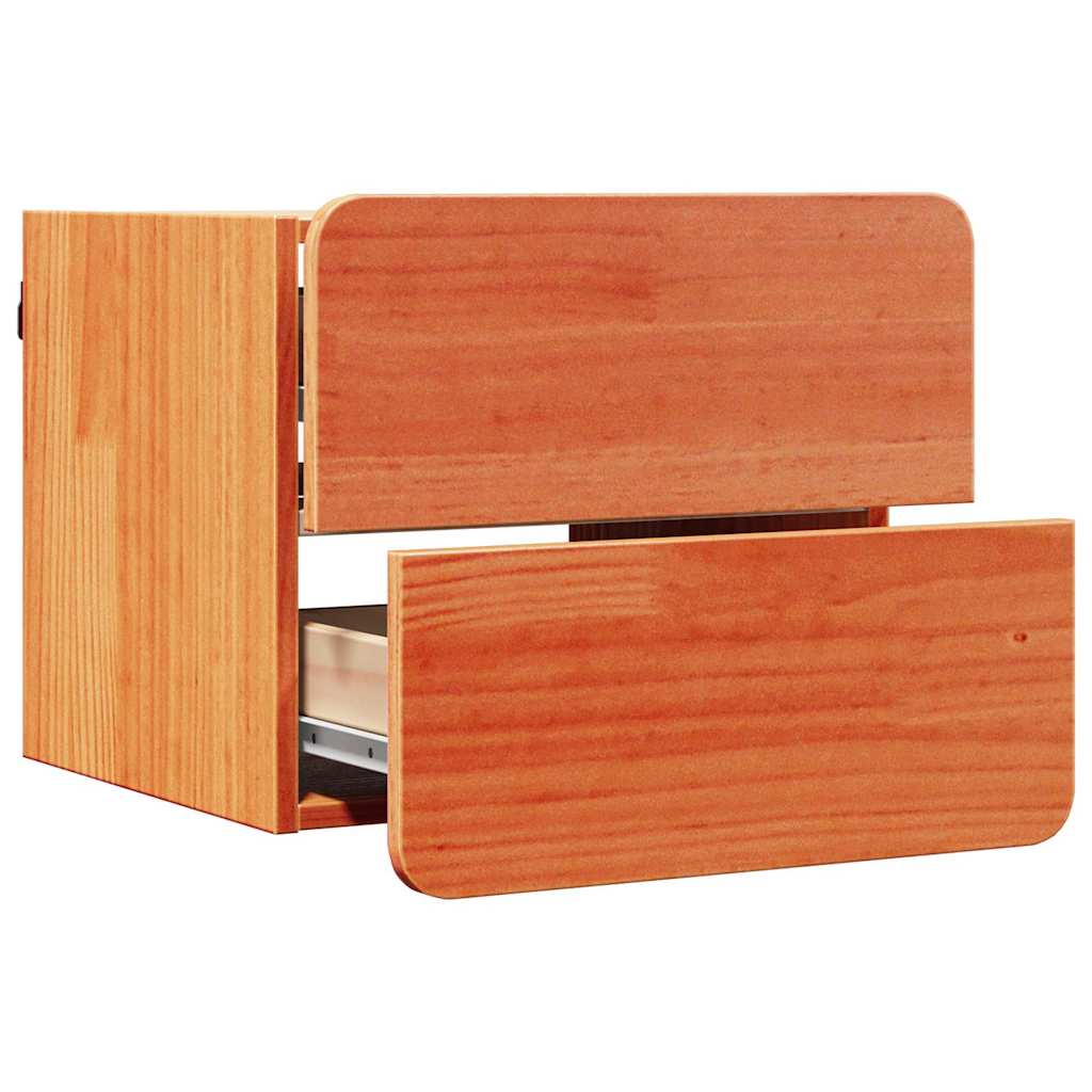 Nachttisch Wachsbraun 39 x 34 x 33 cm Massivholz Kiefer