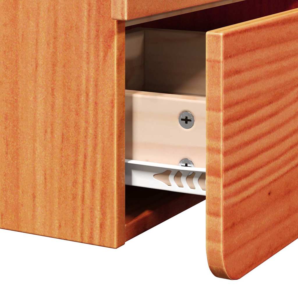 Nachttisch 2 pcs Braun 39 x 34 x 33 cm Massivholz Kiefer