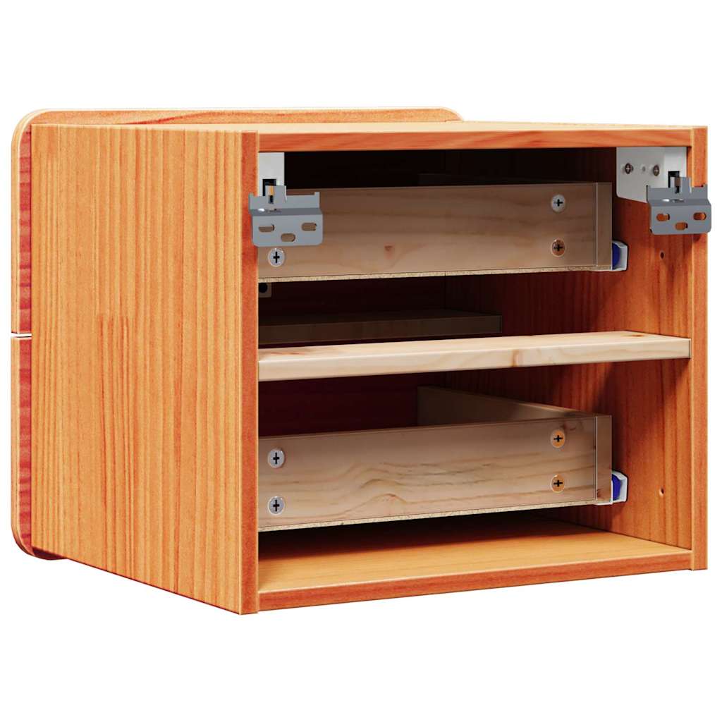 Nachttisch 2 pcs Braun 39 x 34 x 33 cm Massivholz Kiefer