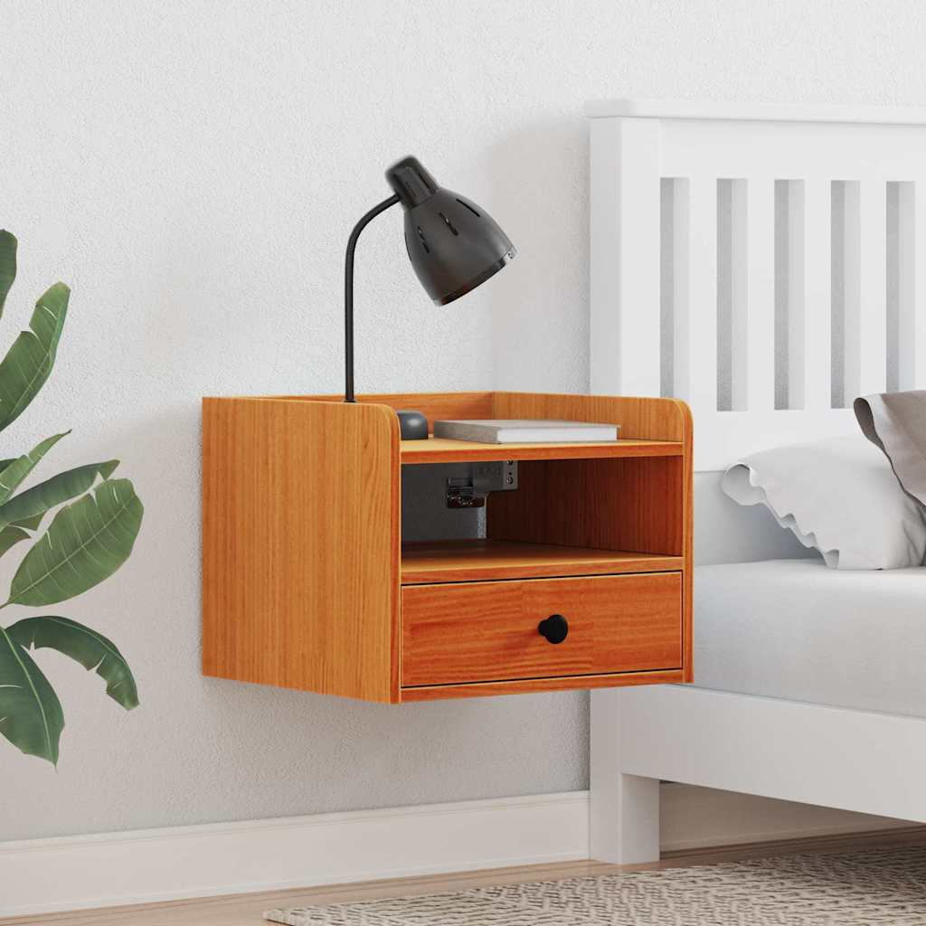 Nachttisch 2 pcs Wachsbraun 38 x 36 x 29,5 cm Massivholz Kiefer