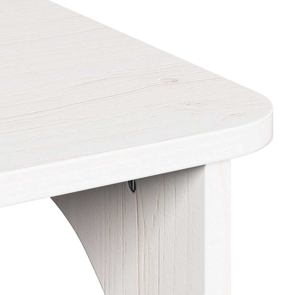 Couchtisch Weiß 80 x 50 x 31 cm Massivholz Kiefer