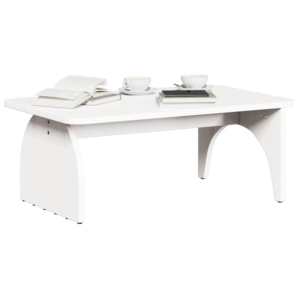 Couchtisch Weiß 80 x 50 x 31 cm Massivholz Kiefer