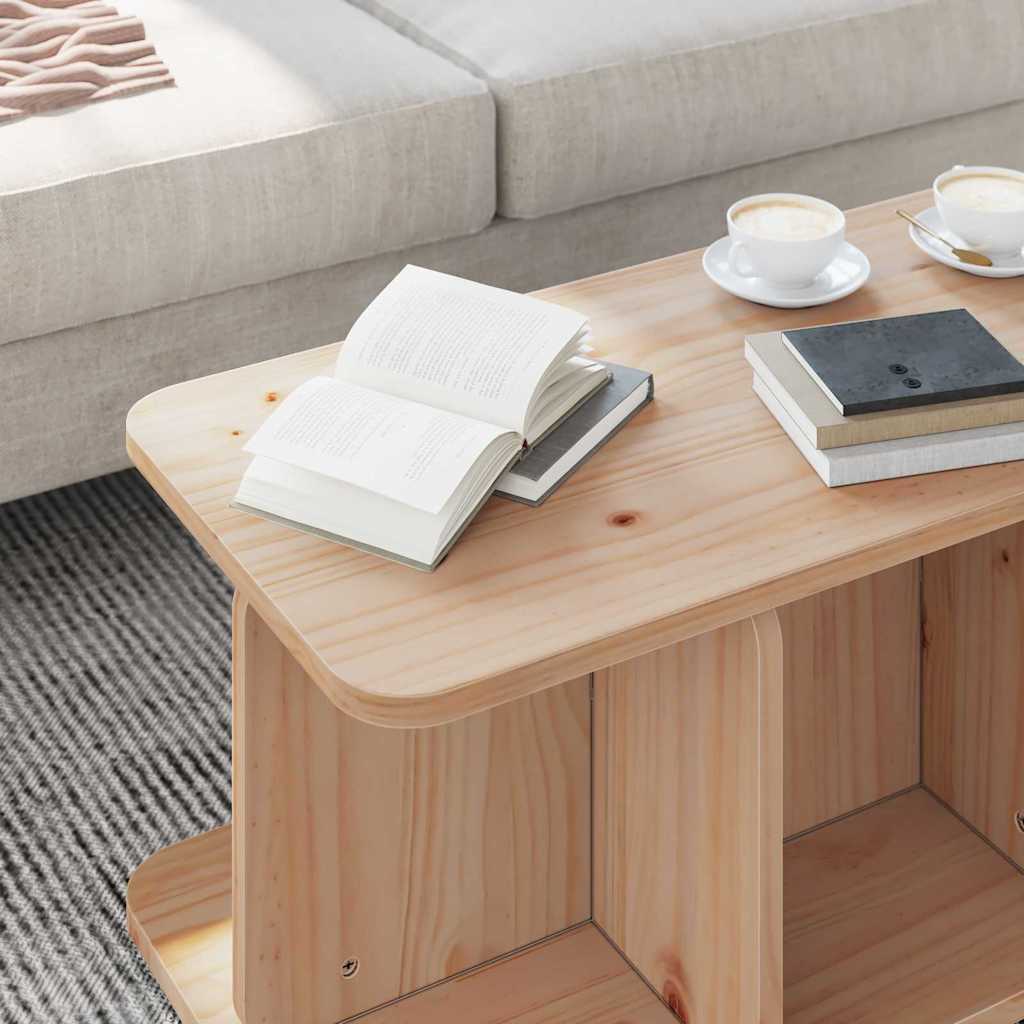 Couchtisch Natur 80 x 39,5 x 33,5 cm Massivholz Kiefer