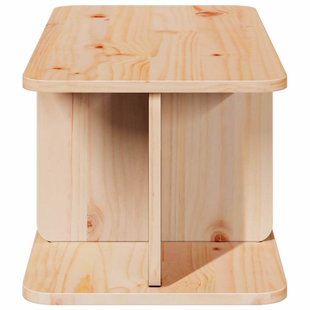 Couchtisch Natur 80 x 39,5 x 33,5 cm Massivholz Kiefer