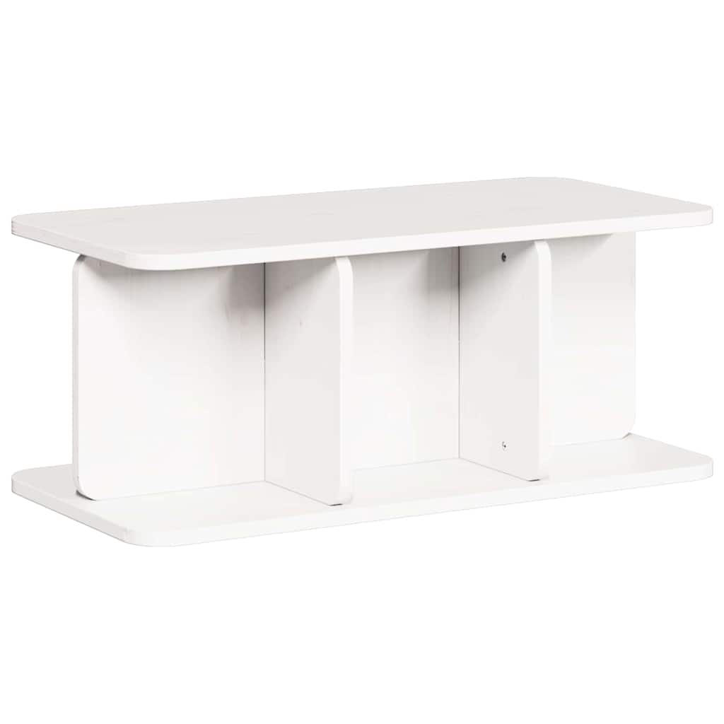 Couchtisch Weiß 80 x 39,5 x 33,5 cm Massivholz Kiefer
