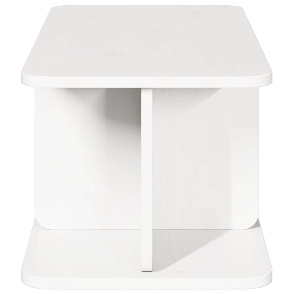Couchtisch Weiß 80 x 39,5 x 33,5 cm Massivholz Kiefer