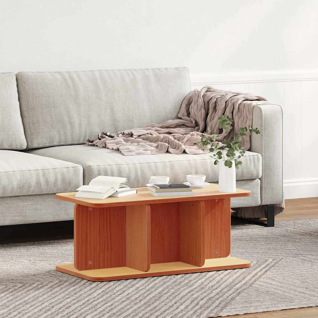 Couchtisch Wachsbraun 80 x 39,5 x 33,5 cm Massivholz Kiefer