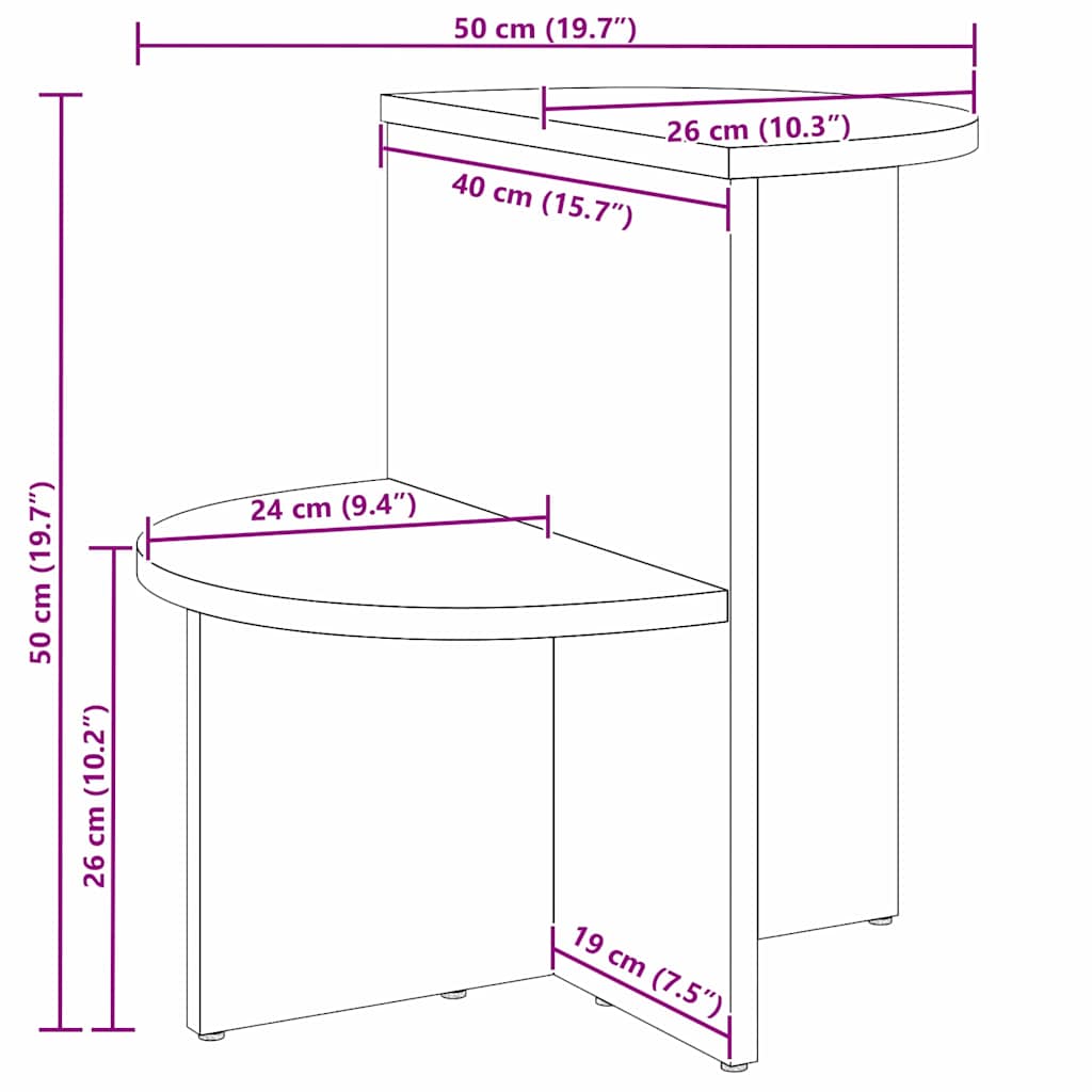 Couchtisch Wachsbraun 50 x 40 x 50 cm Massivholz Kiefer