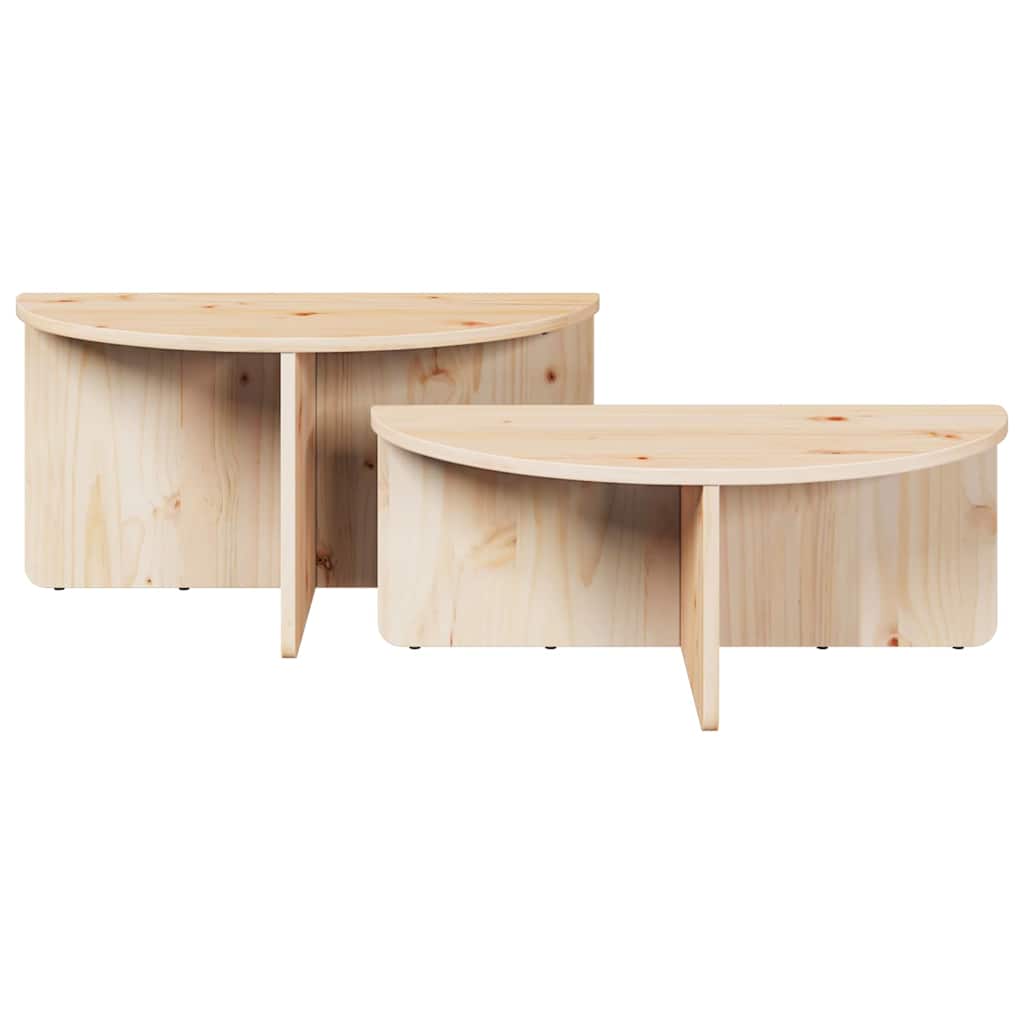 Couchtisch 2 pcs Natur Massivholz Kiefer