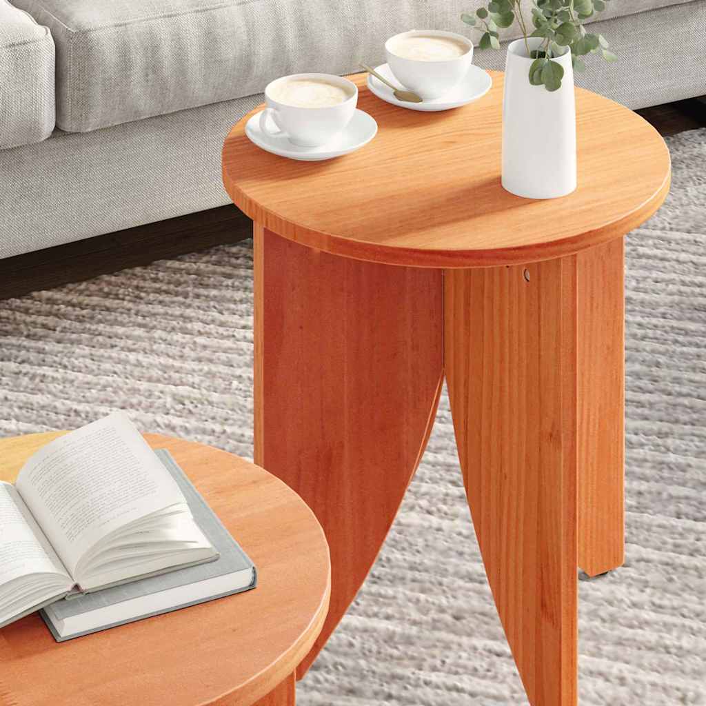 Couchtisch 2 pcs Wachsbraun