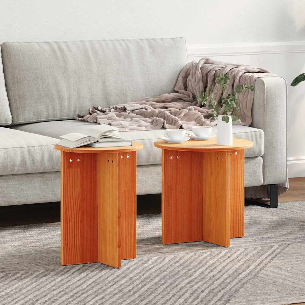 Couchtisch 2 pcs Wachsbraun