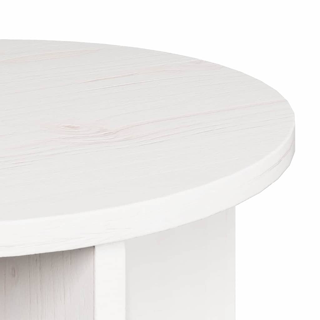 Couchtisch 2 pcs Weiß Massivholz Kiefer