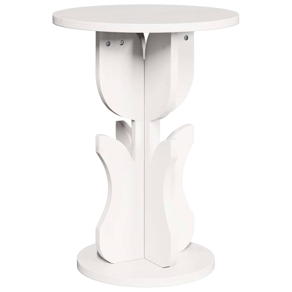 Couchtisch Weiß 39,5 x 39,5 x 53,5 cm Massivholz Kiefer