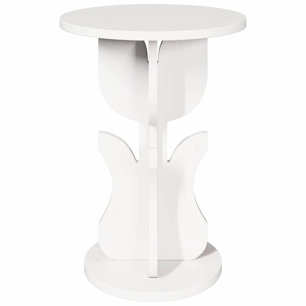 Couchtisch Weiß 39,5 x 39,5 x 53,5 cm Massivholz Kiefer