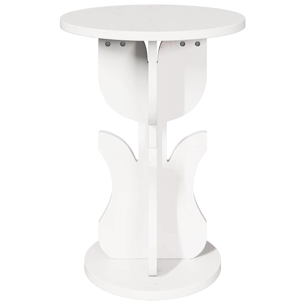 Couchtisch Weiß 39,5 x 39,5 x 53,5 cm Massivholz Kiefer